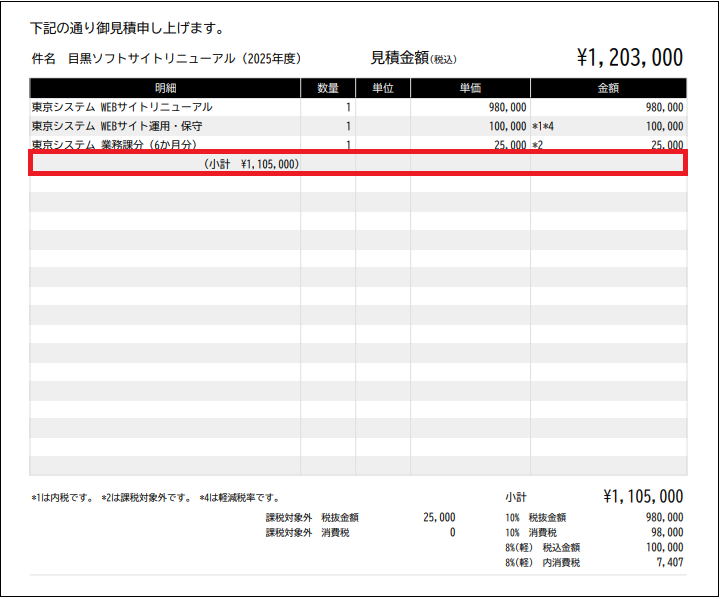 るるお見積もりページ 2.0.19～】見積書の明細を編集する – ZACヘルプセンター